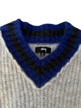 Load image into Gallery viewer, Stüssy mohair tennis prjónapeysa (S)
