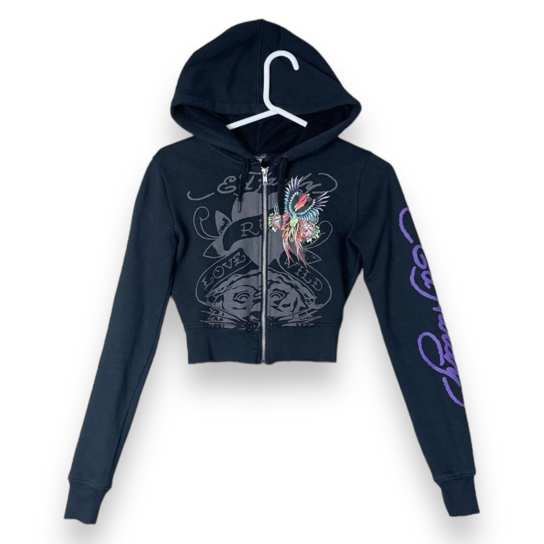 Ed Hardy vintage cropped hoodie (XS)