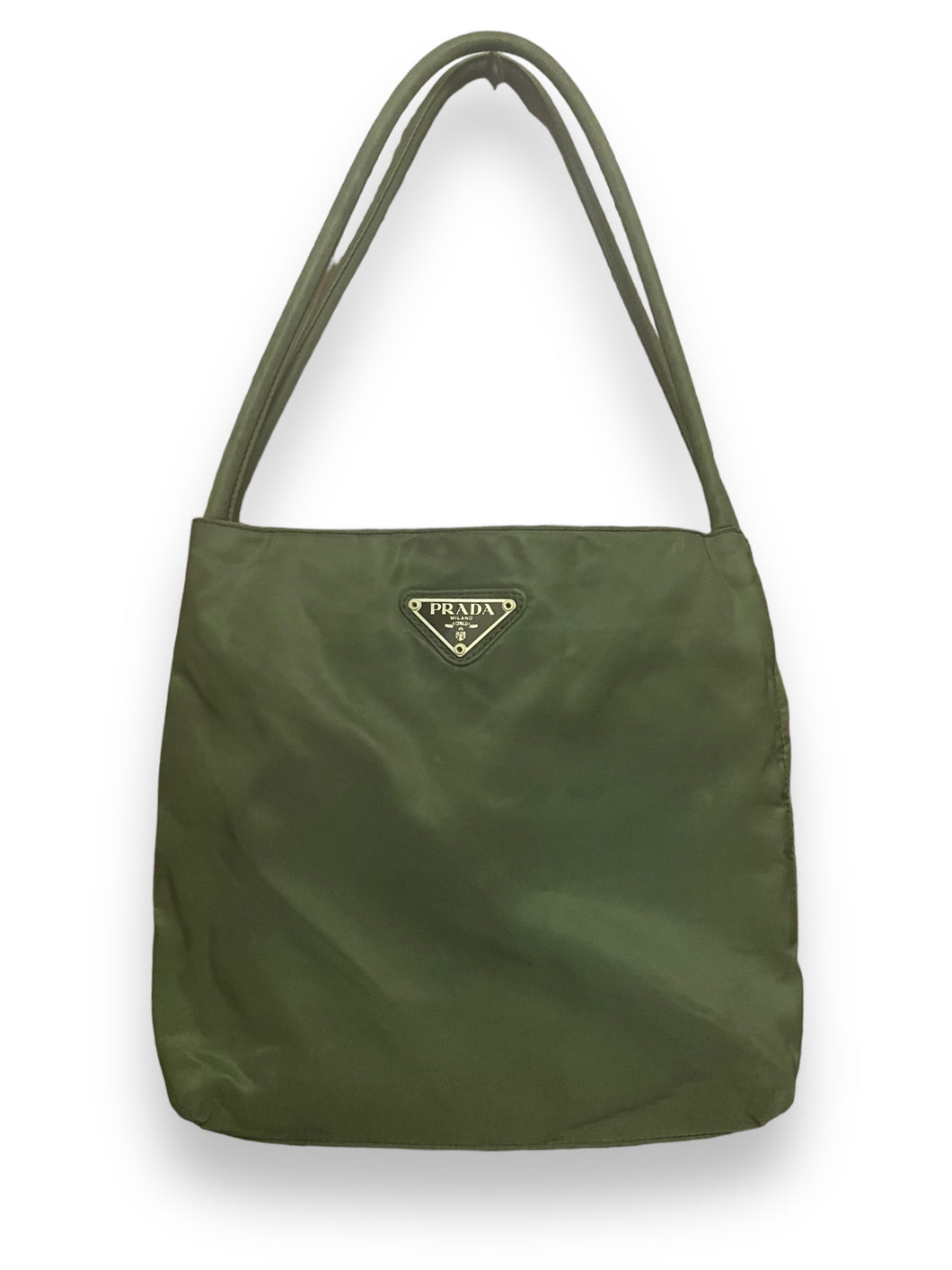 Prada nylon army green shoulder bag