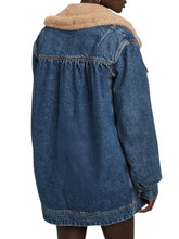 Load image into Gallery viewer, Ganni Teddy Denim Oversized Jacket (L)
